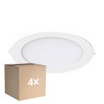 Voordeelpak 4x Noxion LED Downlight Slim V2.0 20W 2000lm 120D - 830 Warm Wit | 225mm - Zaagmaat 200mm - IP44 