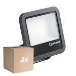 Voordeelpak 4x Ledvance LED Breedstraler Aluminium Zwart 69W 10000lm 100D - 865 Daglicht | IP66 - Symmetrisch