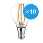 Voordeelpak 10x Noxion Lucent LED E14 Kogel Filament Helder 4.5W 470lm - 827 Zeer Warm Wit | Vervangt 40W