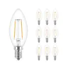 Voordeelpak 10x Philips Corepro LED Kaars E14 Filament Helder 2W 250lm - 827 Zeer Warm Wit | Vervangt 25W